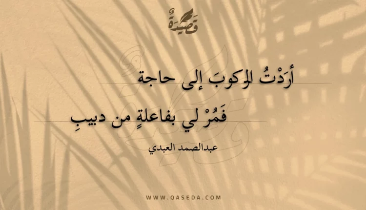 قصيدة أردت الركوب إلى حاجة