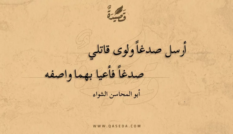 قصيدة أرسل صدغاً ولوى قاتلي