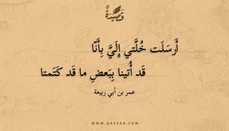 قصيدة أرسلت خلتي إلي بأنا