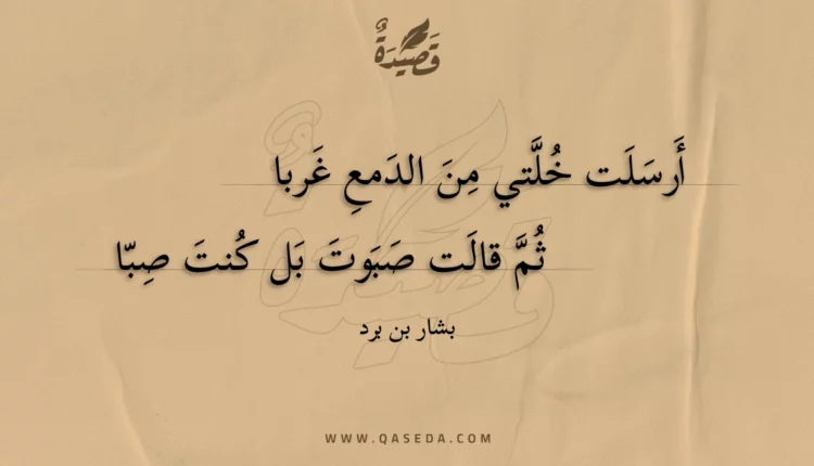 قصيدة أرسلت خلتي من الدمع غربا