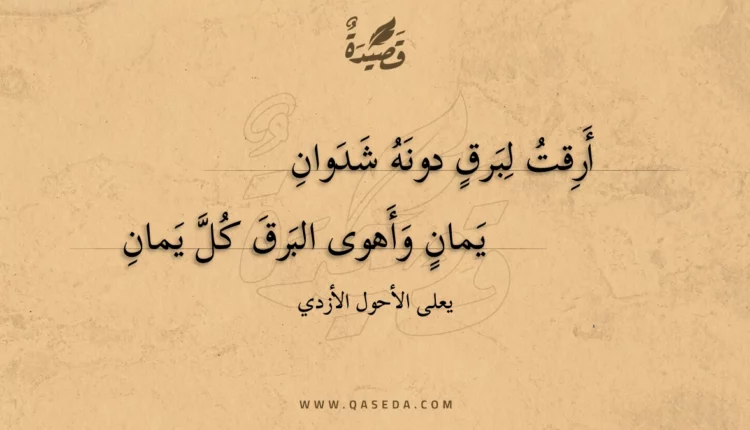 قصيدة أرقت لبرق دونه شدوان