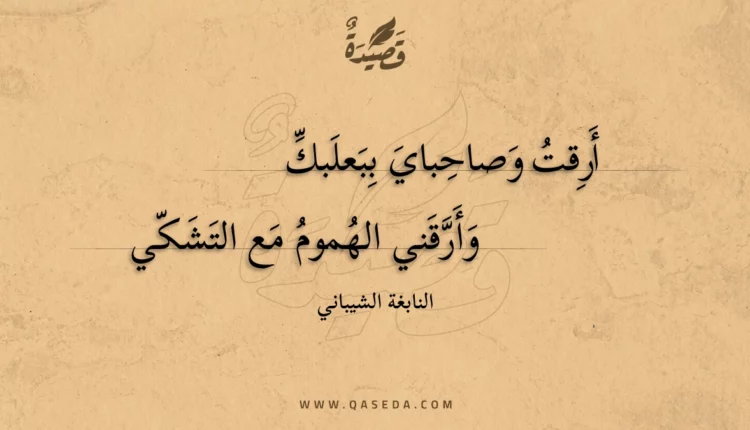 قصيدة أرقت وصاحباي ببعلبك