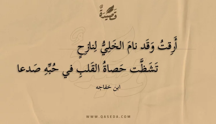 قصيدة أرقت وقد نام الخلي لنازح