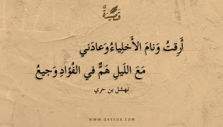 قصيدة أرقت ونام الأخلياء وعادني