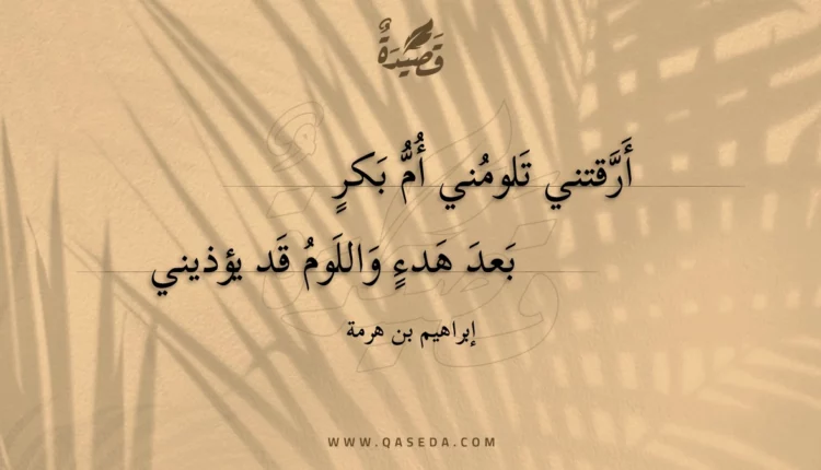 قصيدة أرقتني تلومني أم بكر