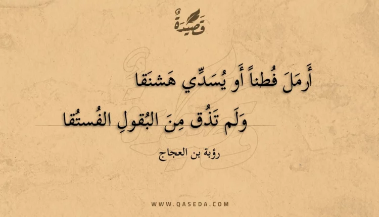 قصيدة أرمل فطنا أو يسدي هشنقا