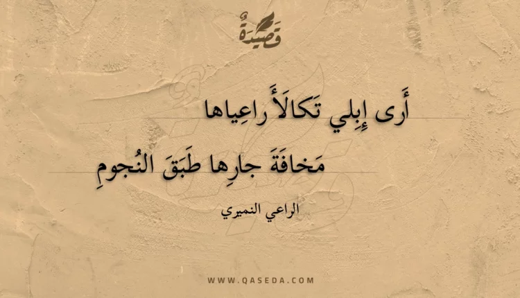 قصيدة أرى إبلي تكالأ راعياها