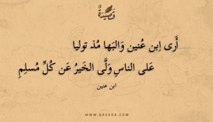 قصيدة أرى ابن عنين والبها مذ توليا