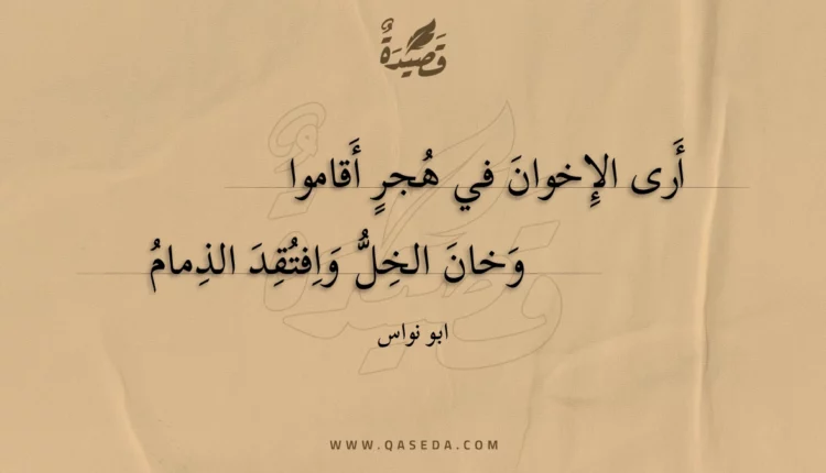 قصيدة أرى الإخوان في هجر أقاموا