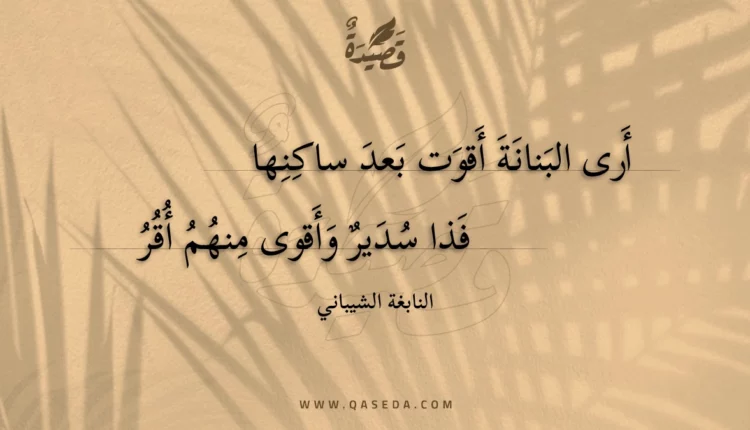 قصيدة أرى البنانة أقوت بعد ساكنها