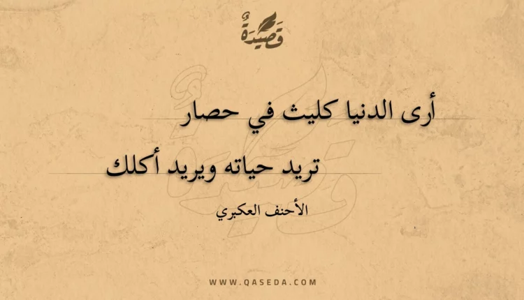 قصيدة أرى الدنيا كليث في حصار