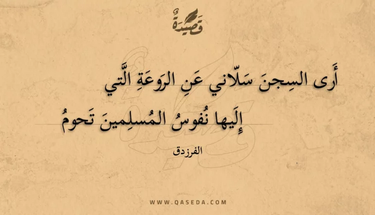 قصيدة أرى السجن سلاني عن الروعة التي