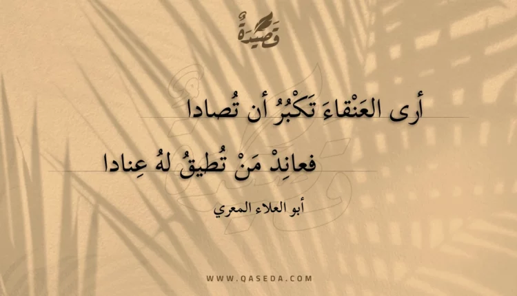 قصيدة أرى العنقاء تكبر أن تصادا