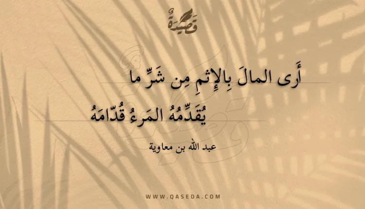 قصيدة أرى المال بالإثم من شر ما