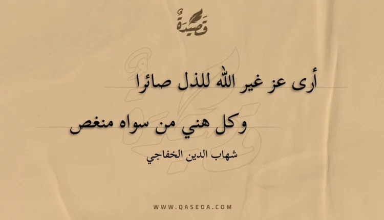 قصيدة أرى عز غير الله للذل صائرا