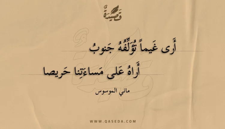 قصيدة أرى غيما تؤلفه جنوب