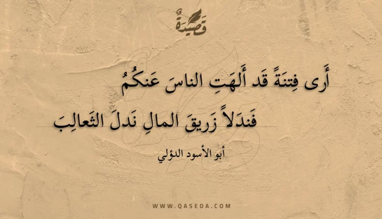 قصيدة أرى فتنة قد ألهت الناس عنكم