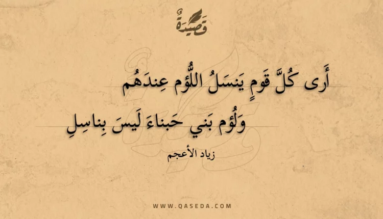 قصيدة أرى كل قوم ينسل اللؤم عندهم