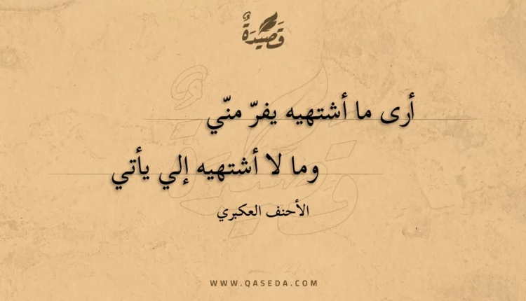 قصيدة أرى ما أشتهيه يفر مني
