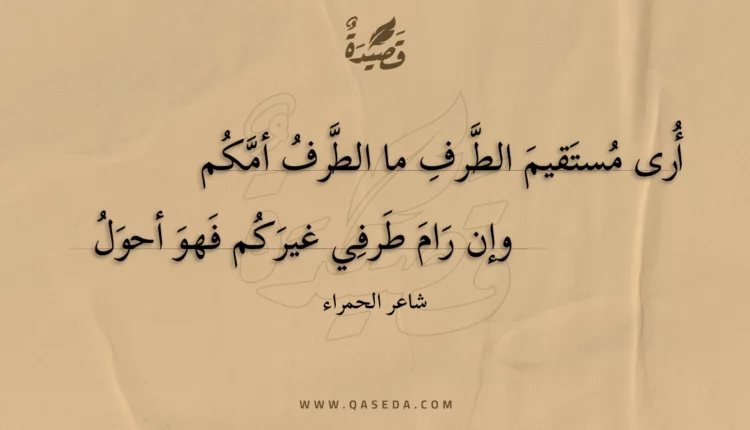 قصيدة أرى مستقيم الطرف ما الطرف أمكم