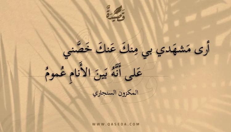 قصيدة أرى مشهدي بي منك عنك خصني
