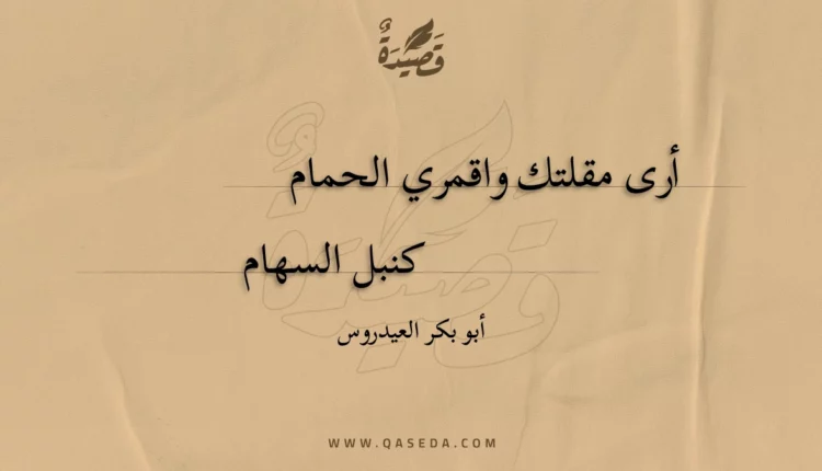 قصيدة أرى مقلتك واقمري الحمام