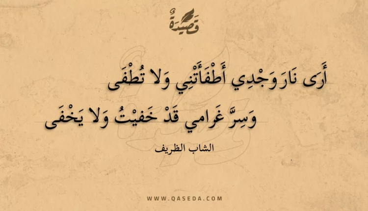 قصيدة أرى نار وجدي أطفأتني ولا تطفى