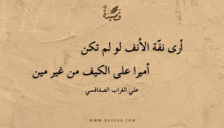 قصيدة أرى نفة الأنف لو لم تكن