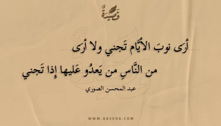 قصيدة أرى نوب الأيام تجني ولا أرى