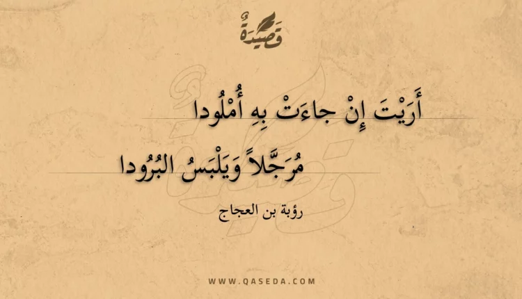 قصيدة أريت إن جاءت به أملودا
