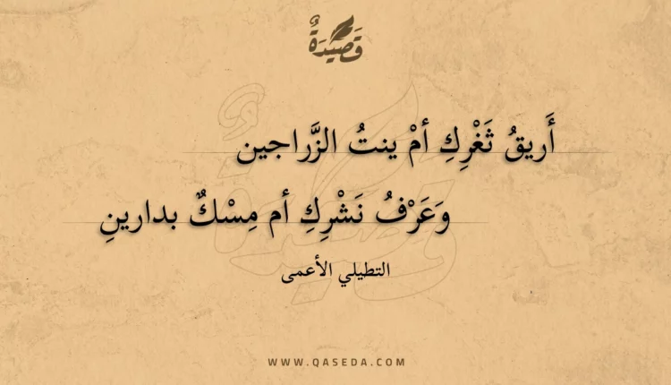 قصيدة أريق ثغرك أم ينت الزراجين