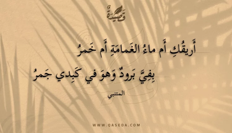 قصيدة أريقك أم ماء الغمامة أم خمر