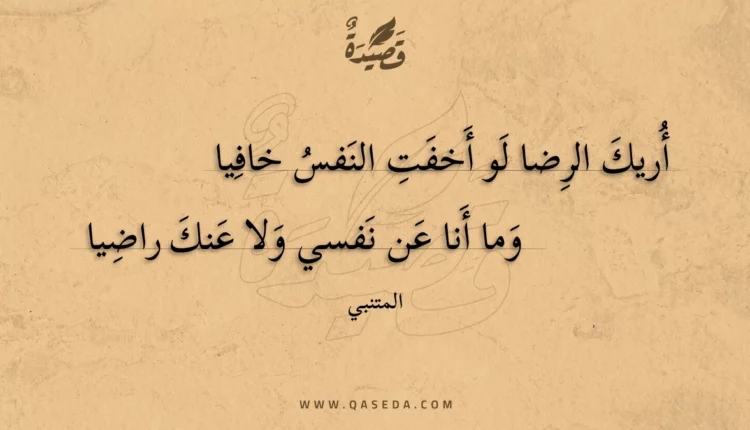 قصيدة أريك الرضا لو أخفت النفس خافيا