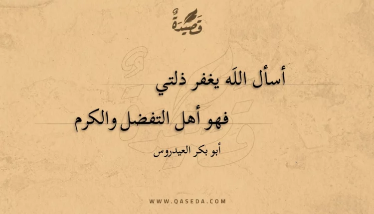 قصيدة أسأل اللَه يغفر ذلتي