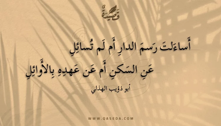 قصيدة أساءلت رسم الدار أم لم تسائل