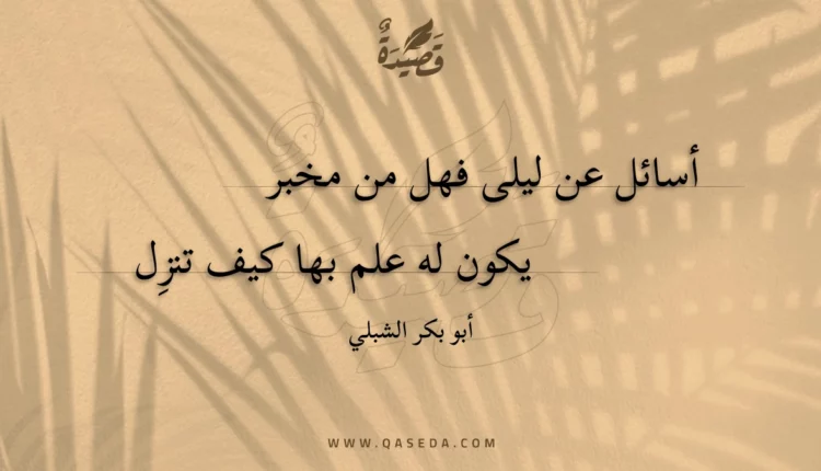 قصيدة أسائل عن ليلى فهل من مخبر