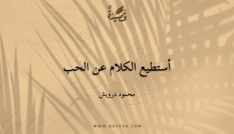 قصيدة أستطيع الكلام عن الحب