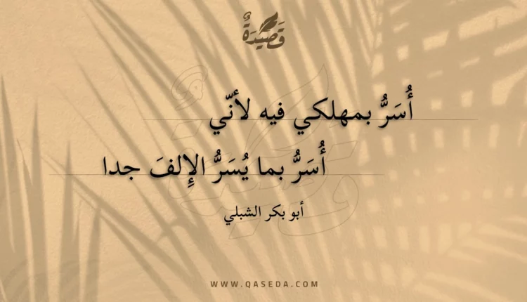 قصيدة أسر بمهلكي فيه لأني