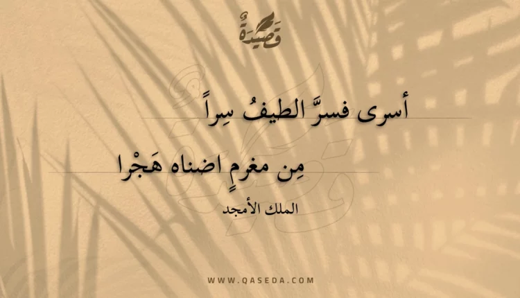 قصيدة أسرى فسر الطيف سرا