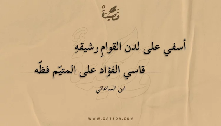 قصيدة أسفي على لدن القوام رشيقه