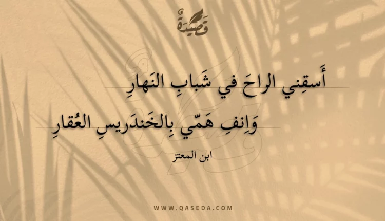 قصيدة أسقني الراح في شباب النهار