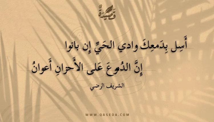 قصيدة أسل بدمعك وادي الحي إن بانوا