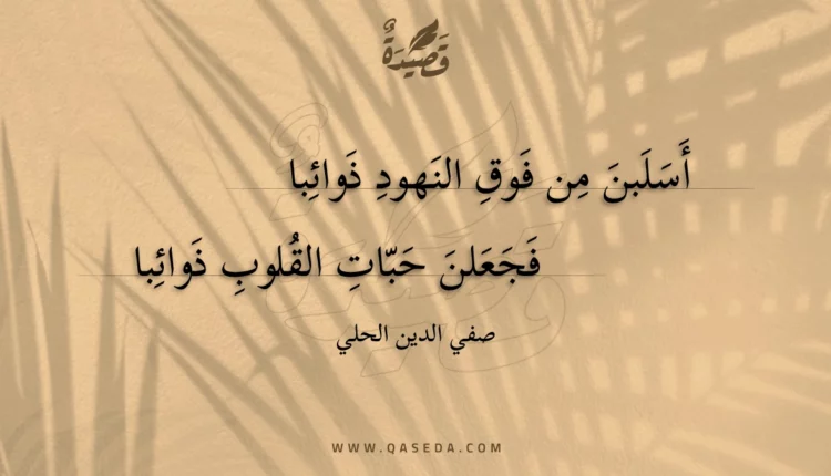 قصيدة أسلبن من فوق النهود ذوائبا