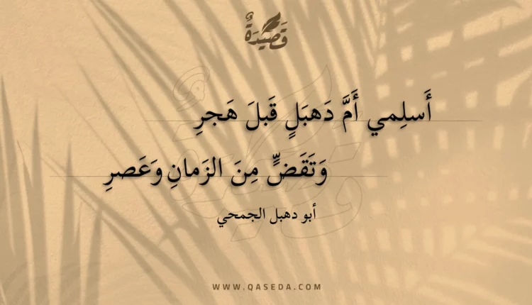 قصيدة أسلمي أم دهبل قبل هجر
