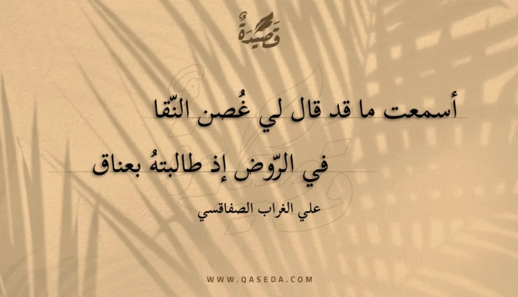 قصيدة أسمعت ما قد قال لي غصن النقا