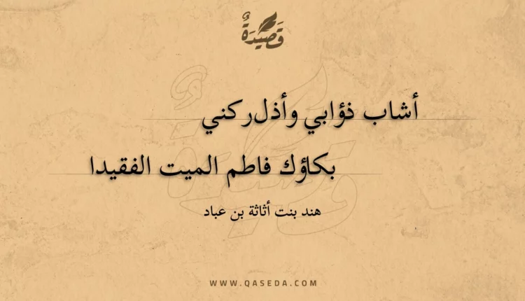 قصيدة أشاب ذؤابي وأذل ركني
