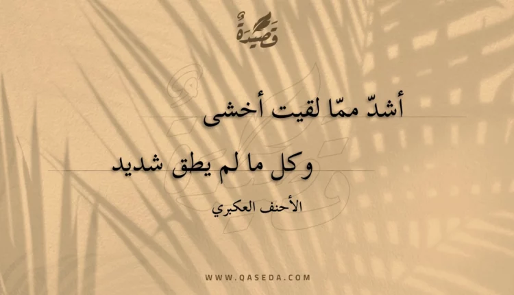 قصيدة أشد مما لقيت أخشى