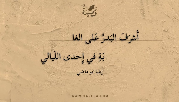 قصيدة أشرف البدر على الغاية