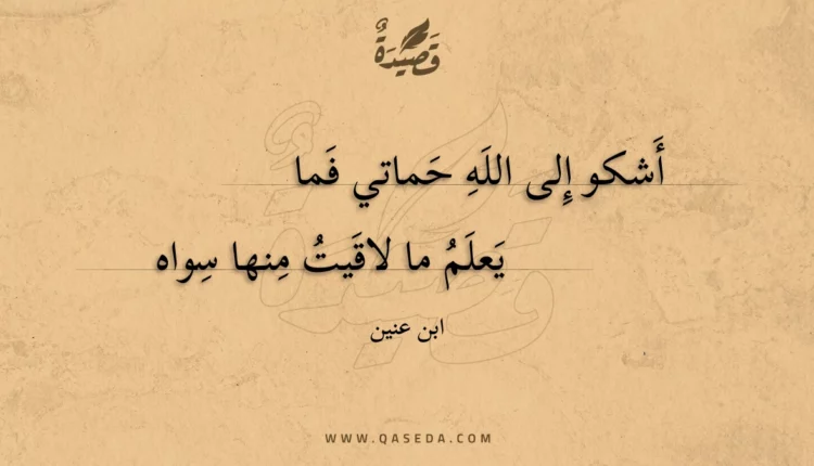 قصيدة أشكو إلى الله حماتي فما