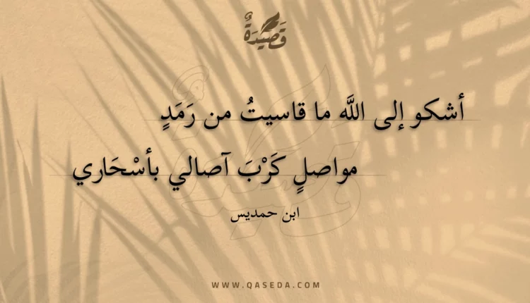 قصيدة أشكو إلى الله ما قاسيت من رمد